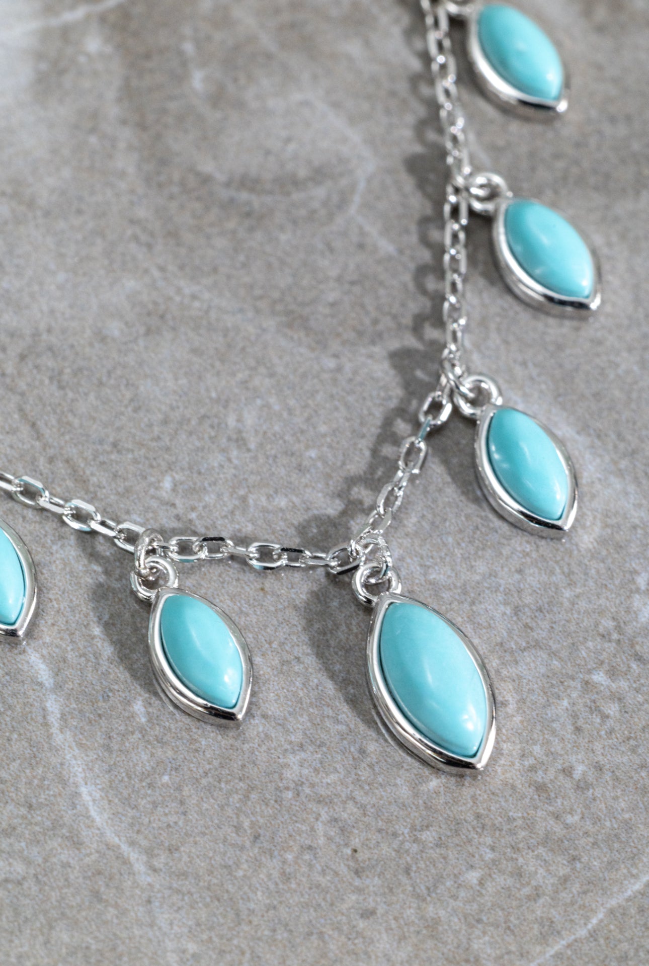 Turquoise Charm Drop Necklace