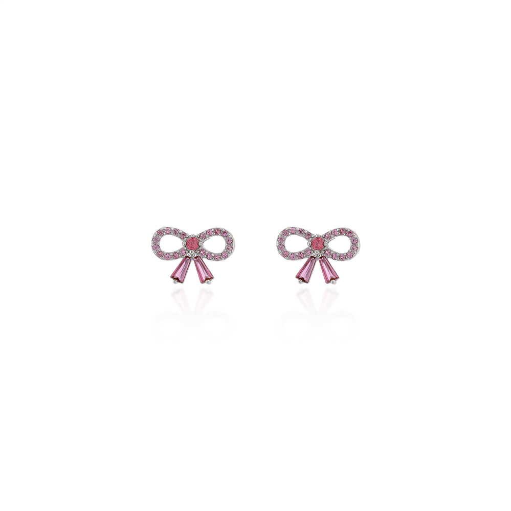 Pink Bow Stud Earrings