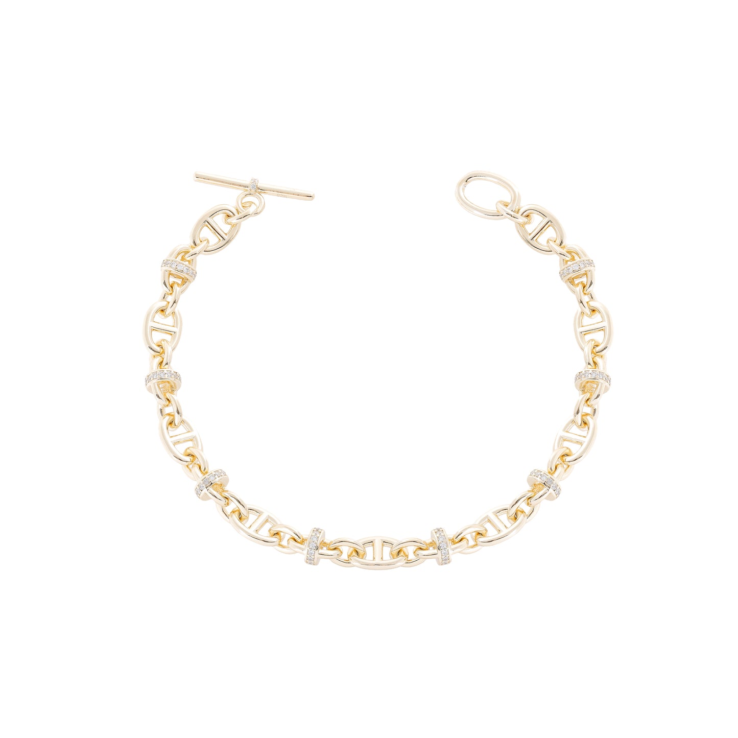Interlocking Pavé Link Bracelet