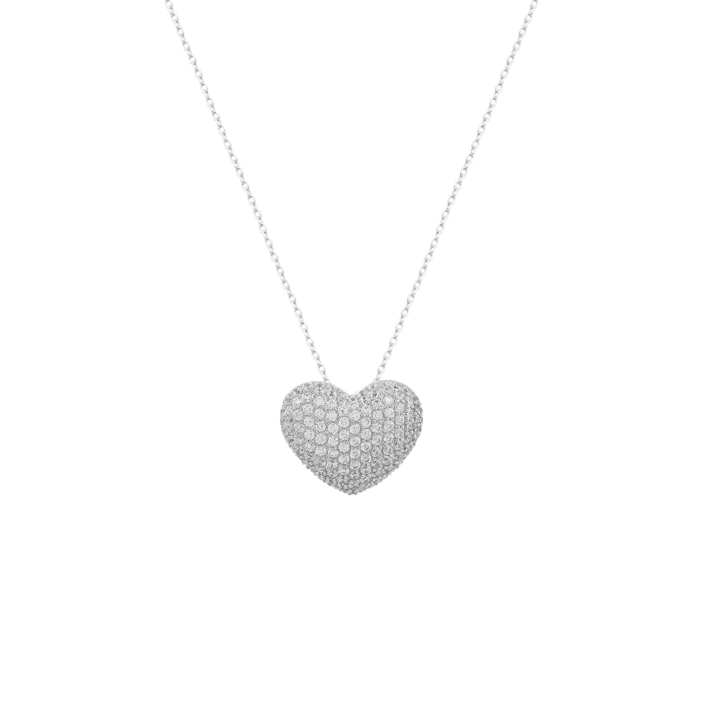 Pavé Heart Pendant Necklace