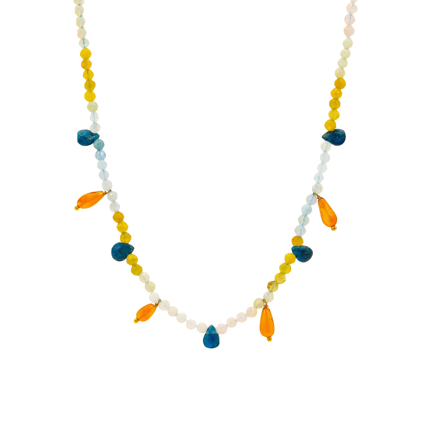 Beryl, Apatite & Carnelian Beaded Necklace