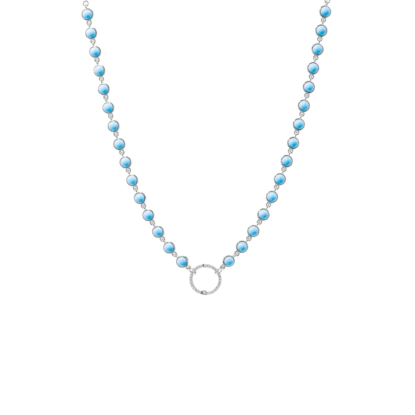 Turquoise Circle-Link Necklace