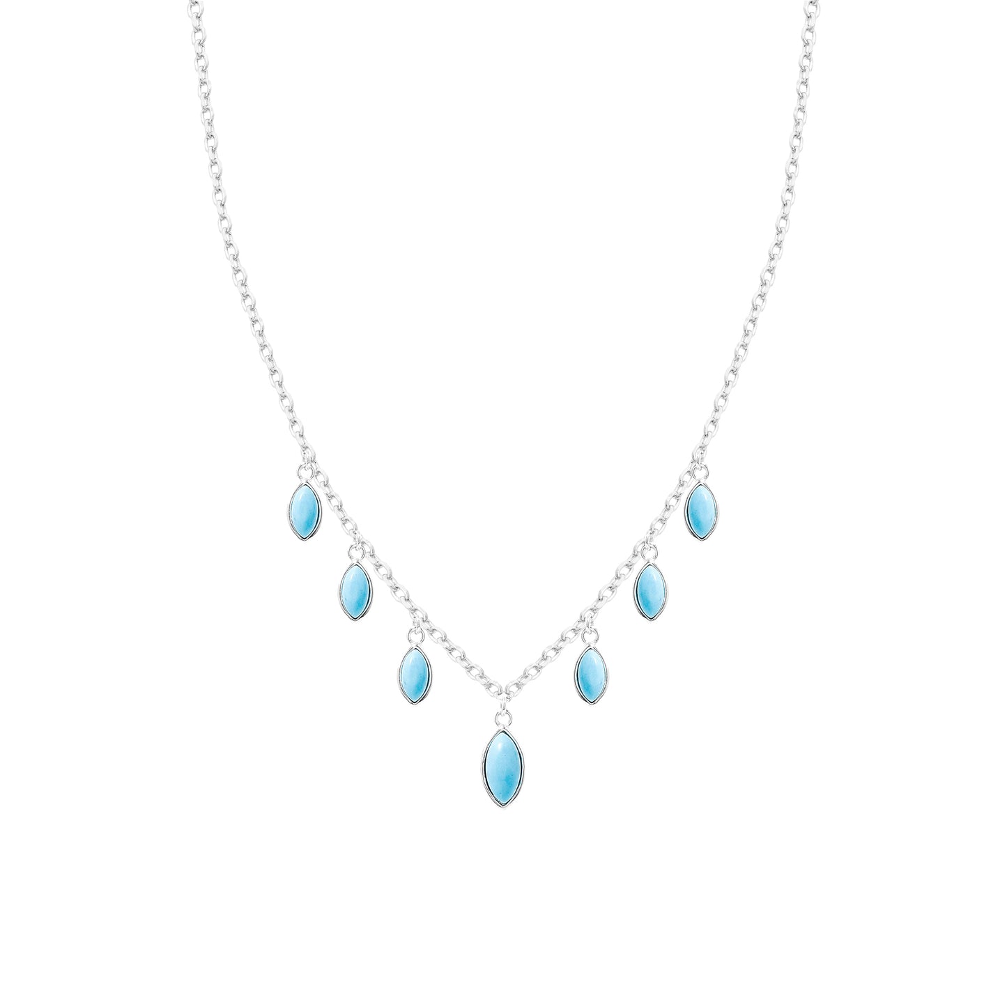 Turquoise Charm Drop Necklace