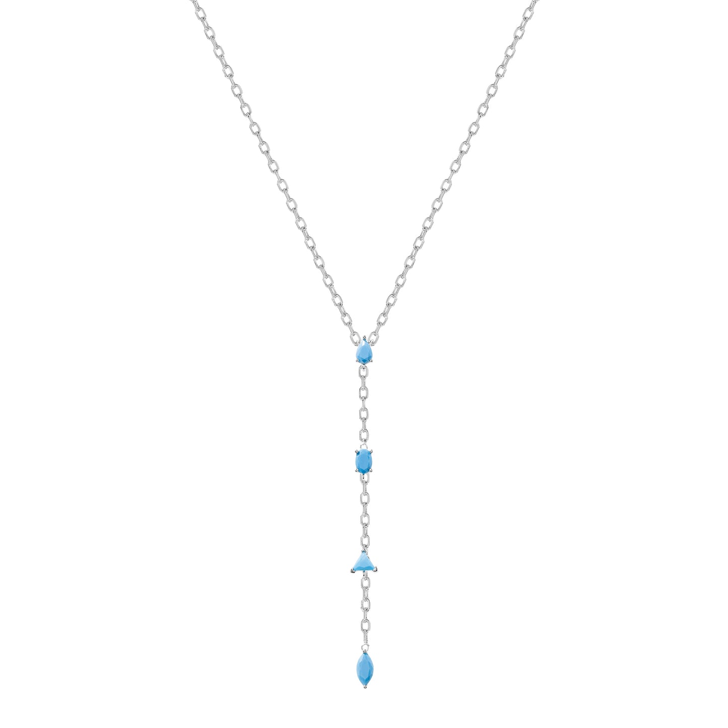 Blue Stone Drop Necklace