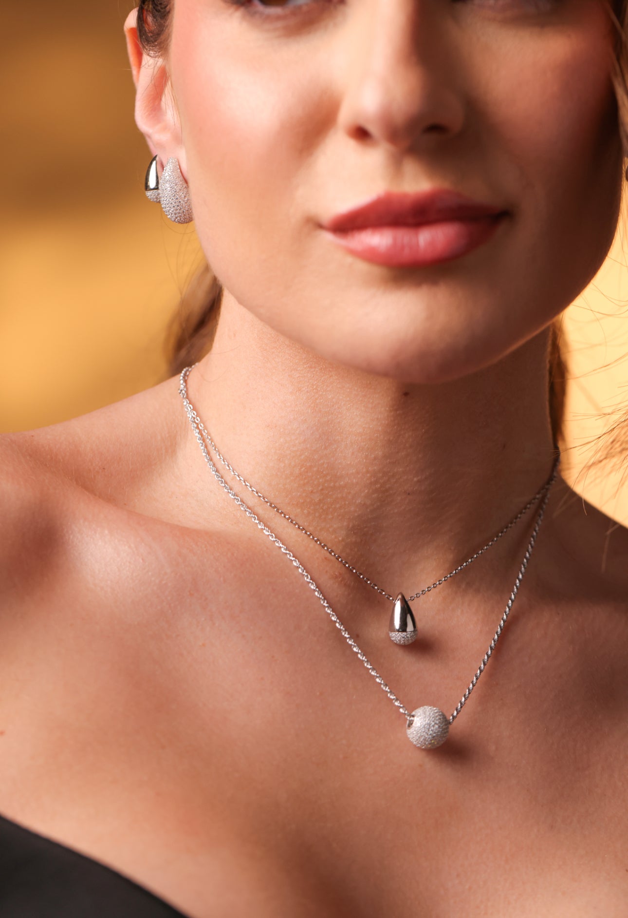 Pavé Sphere Pendant Necklace
