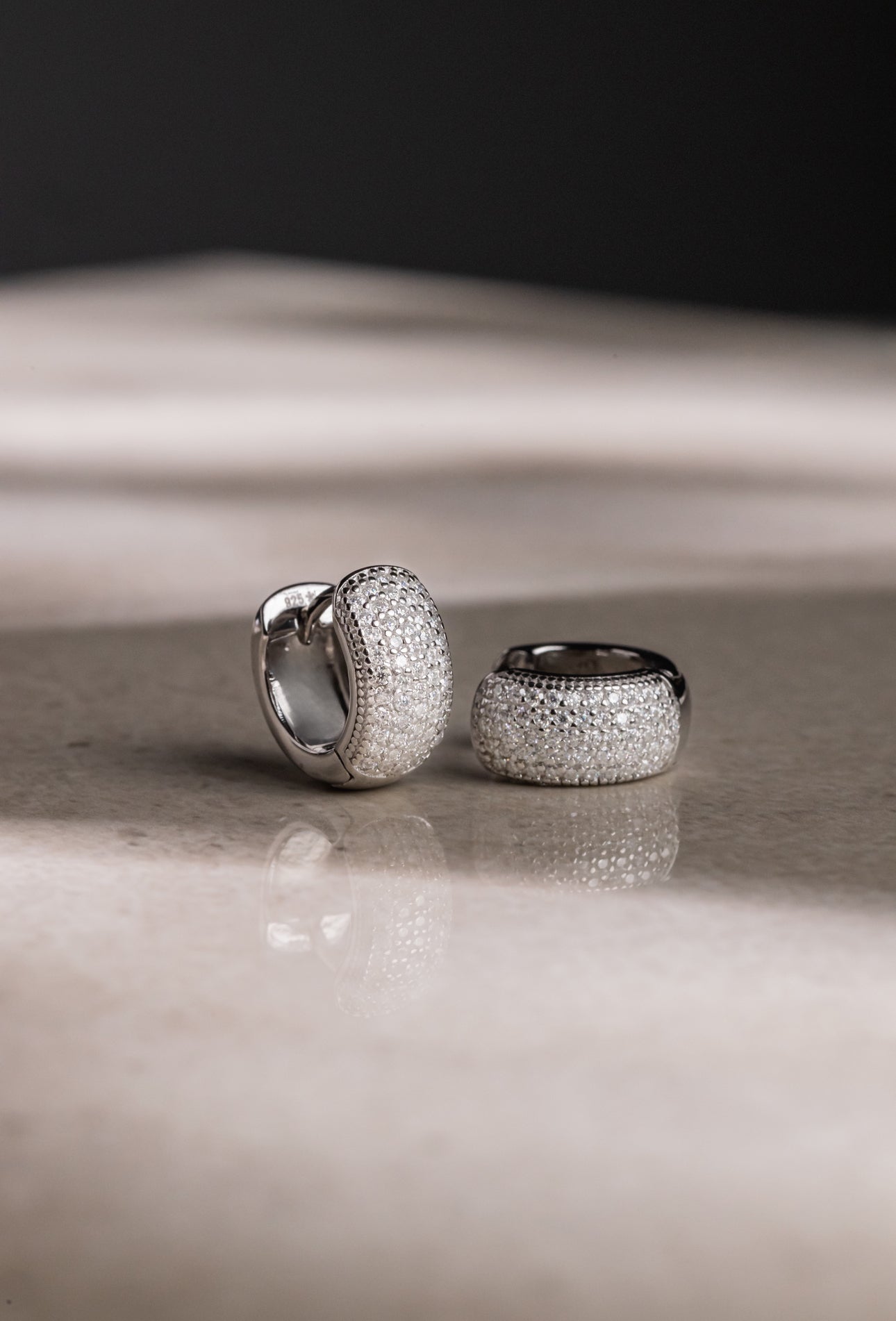 Moissanite Pavé Huggie Earrings