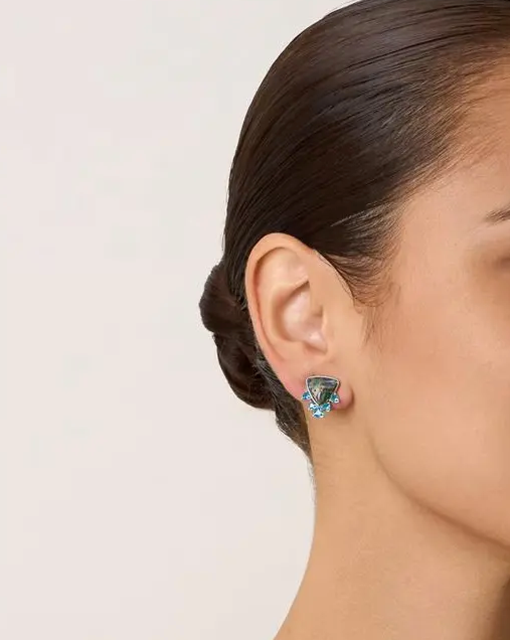 Malachite & Blue Topaz Drop Studs
