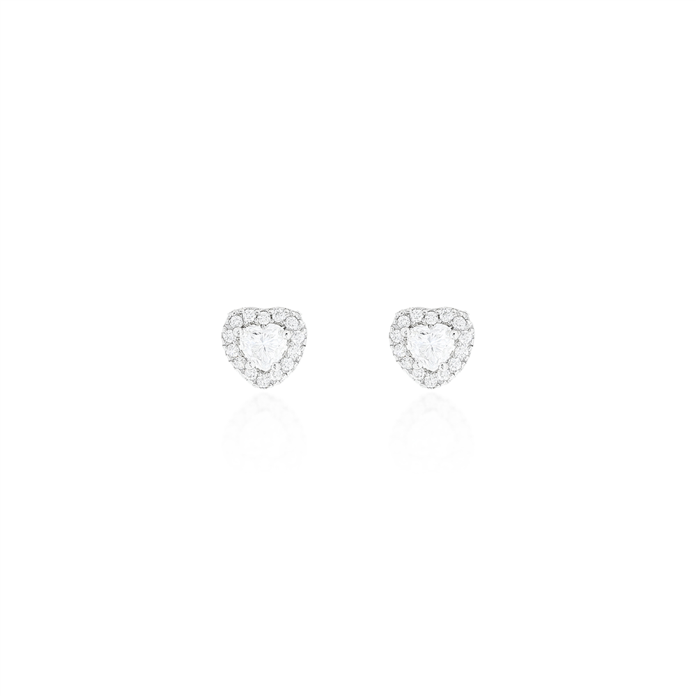 Heart Moissanite Stud Earrings