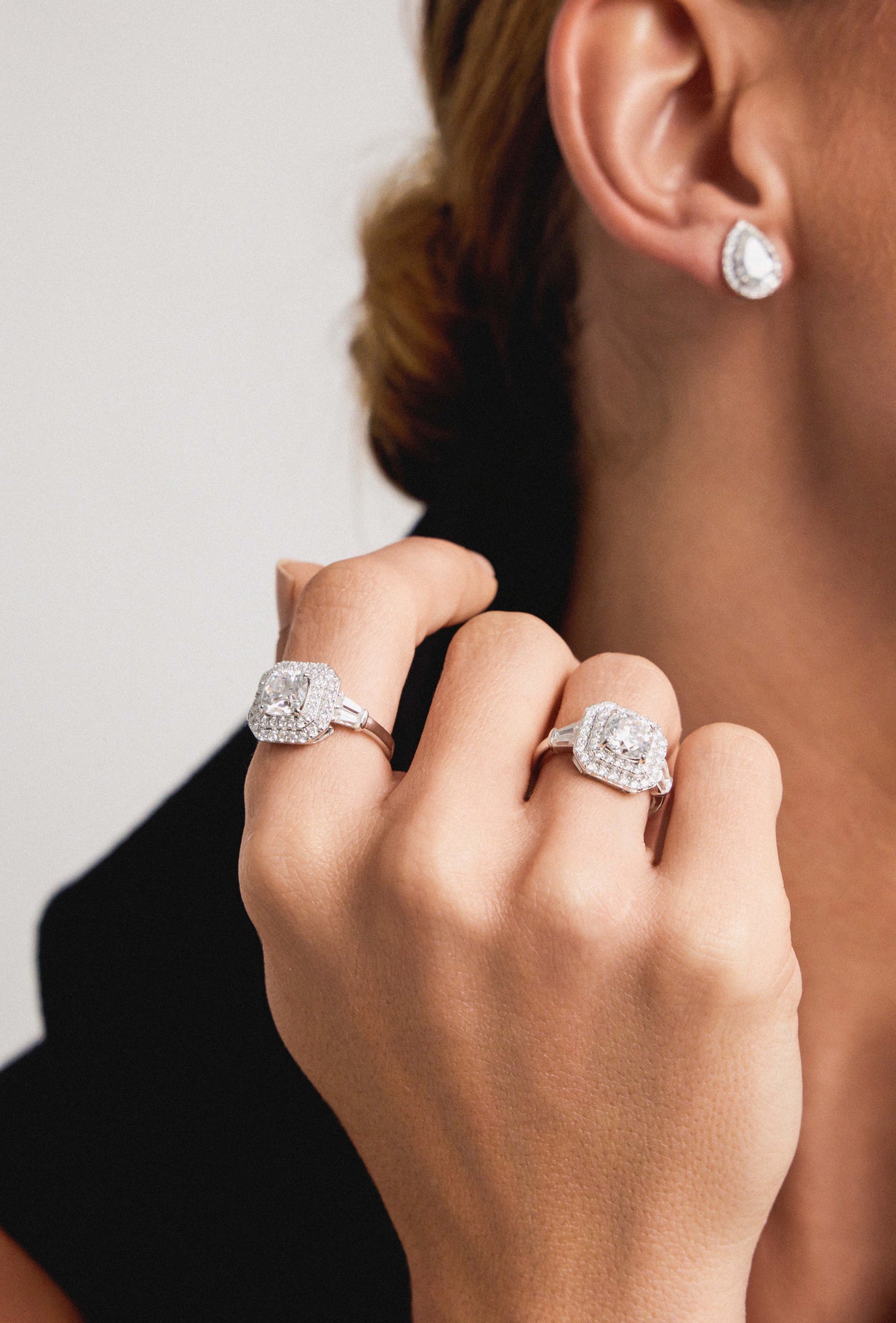 Double Halo Moissanite Ring