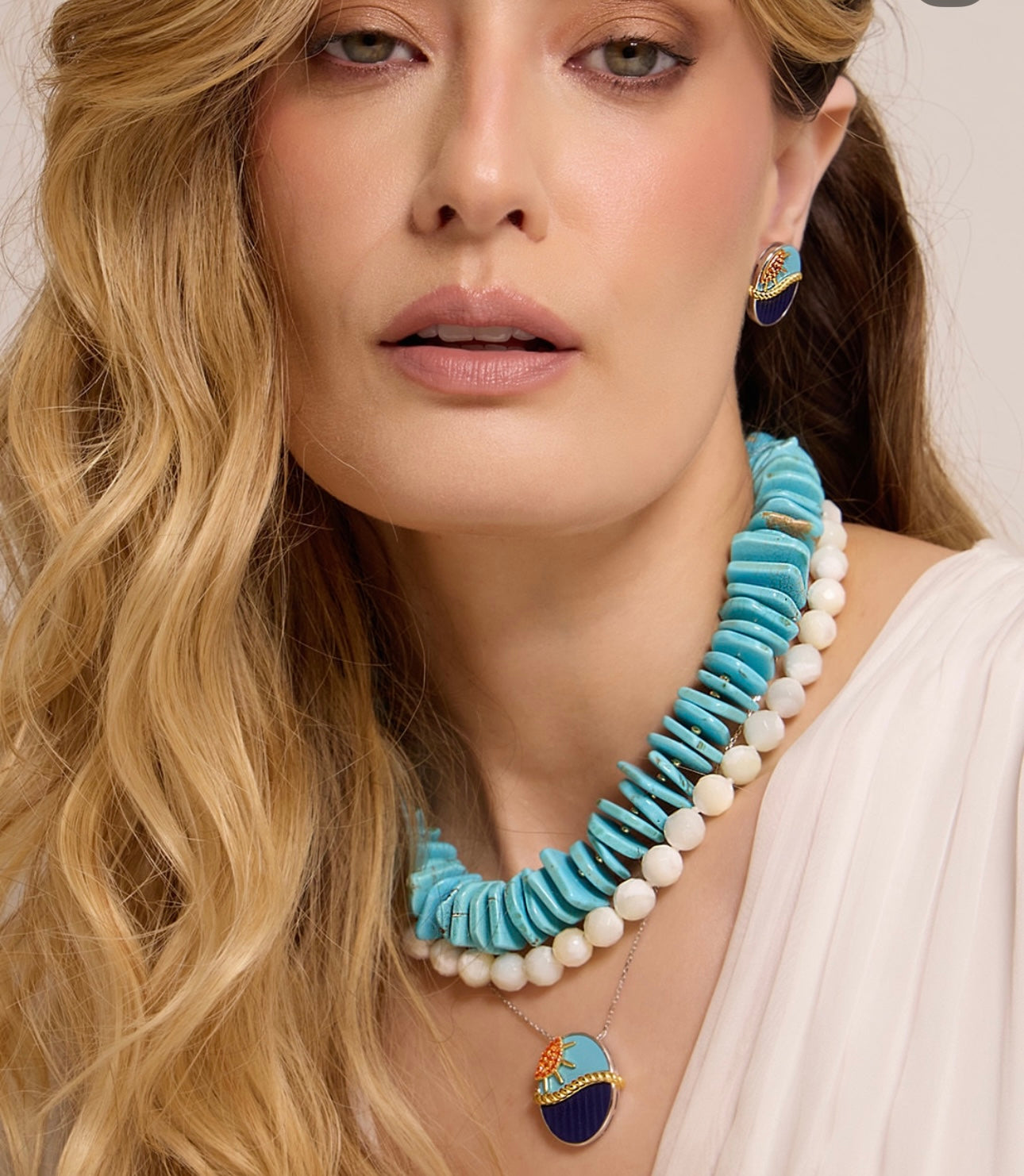 Sunset Horizon Enamel Necklace