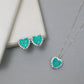Heart-Shaped Colombian Emerald Fusion Jewelry Set