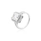 Rectangle Moissanite Halo Ring
