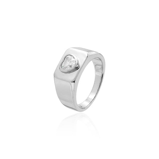 Pinky Heart Moissanite Bold Ring