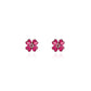 Floral Stud Earrings with Pink Topaz