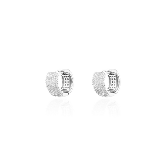 Moissanite Pavé Huggie Earrings