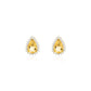 Teardrop Citrine Stud Earrings with Moissanite Halo