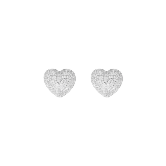 Pavé Heart Statement Earrings
