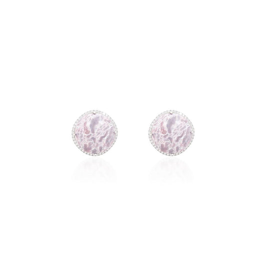 Pink Chalcedony Stud Earrings