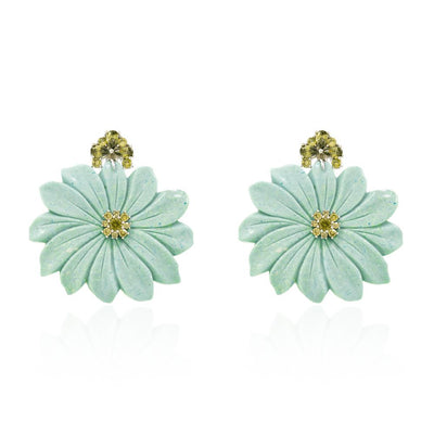 Amazonite Floral Earrings