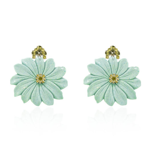 Amazonite Floral Earrings
