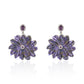 Purple Flower Carved Earrings