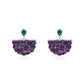 Purple Fan Drop Earrings
