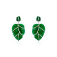 Green Onyx Leaf Earrings