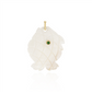 Mother-of-Pearl Fish Pendant with Green Gemstone Accent