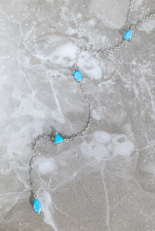 Blue Stone Drop Necklace