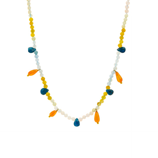 Beryl, Apatite & Carnelian Beaded Necklace