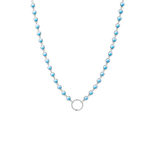 Turquoise Circle-Link Necklace