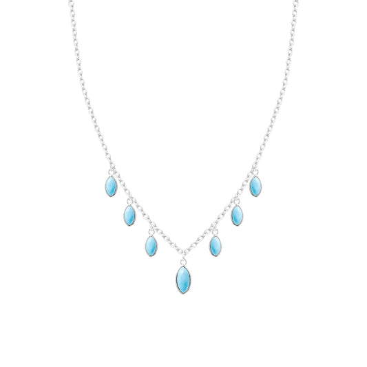 Turquoise Charm Drop Necklace