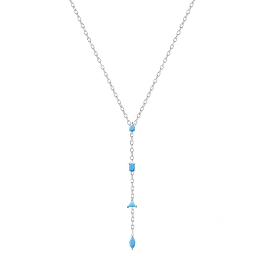 Blue Stone Drop Necklace