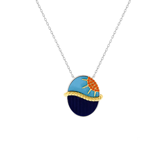 Sunset Horizon Enamel Necklace
