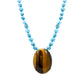 Turquoise and Tiger Eye Pendant Necklace