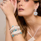 Teardrop Stone Open Bangle