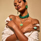 Green Onyx Leaf Earrings