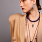 Long Pearl and Quartz Necklace with Colorful Drop