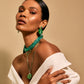 Green Onyx Leaf Earrings