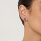Floral Stud Earrings with Pink Topaz