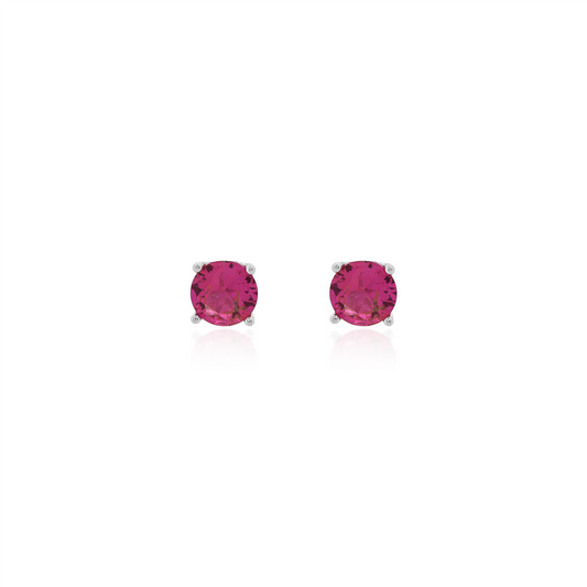 Pink Sapphire-Look Stud Earrings