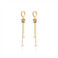 Double Chain Drop Pearl Hoops