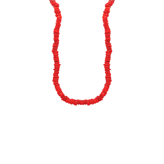 Red Coral Beaded Necklace