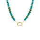 Turquoise Beaded Necklace with Gold Centerpiece