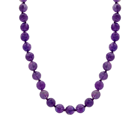 Faceted Amethyst Beaded Necklace