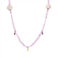 Long Pearl and Quartz Necklace with Colorful Drop