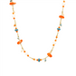 Coral, Turquoise & Quartz Beaded Necklace with Freshwater Pearls
