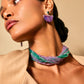 Purple Fan Drop Earrings