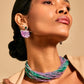 Purple Fan Drop Earrings