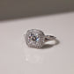 Double Halo Moissanite Ring